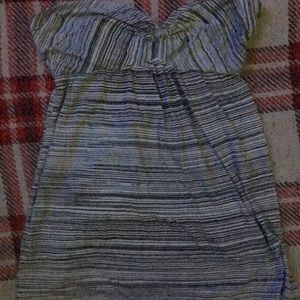 strapless black and white volcom shirt